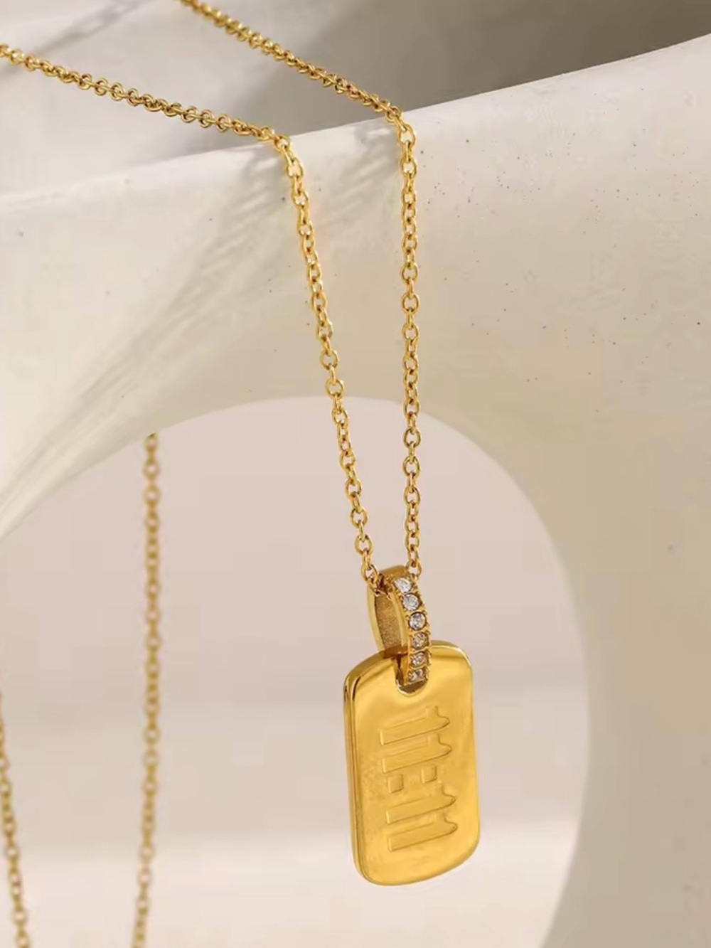 Gold 11:11 Necklace with Zircon